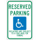 NMC TMS325 Reserved Parking, Violators Are Subject To A Fine And/Or Towing Sign, 18" x 12"