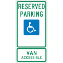 NMC TMS330 Reserved Parking Van Accessible Sign, 24" x 12"