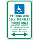 NMC TMS332 Parking With D.M.V.Disabled Permit Only Sign, 18" x 12"