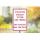 NMC TMS333 Violators Subject To Fine & Towing Sign, 18" x 12"