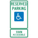 NMC TMS336 Reserved Parking, Van Accessible Sign, 24" x 12"