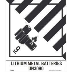 NMC UN3090AL Lithium Metal Batteries, Dot Shipping Labels, 4.75" x 4", PS Paper, 500/Roll