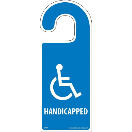 NMC VHT1 Handicapped, Vehicle Hang Tag, 8.25" x 3.25", Rigid Plastic, 5/Pk