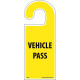 NMC VHT2 Vehicle Pass, Vehicle Hang Tag, 8.25" x 3.25", Rigid Plastic, 5/Pk