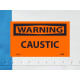 NMC W13AP Warning, Caustic Label, 3" x 5", Adhesive Backed Vinyl, 5/Pk