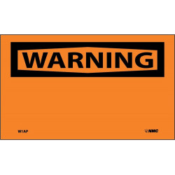 NMC W1AP Warning, (Header Only) Label, 3" x 5", Adhesive Backed Vinyl, 5/Pk