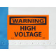 NMC W49AP Warning, High Voltage Label, 3" x 5", Adhesive Backed Vinyl, 5/Pk
