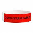 NMC WB06RD Covid-19 Vulnerable Wristband, .75" x 10", TYVEK, Red, 500/Pk