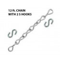NMC WCC Wheel Chock Accessories, 12 Ft. Chain With 2 S Hooks