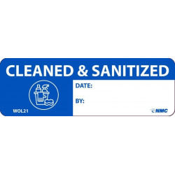 NMC WOL Cleaned & Sanitized, Write On Label, PS Removable Vinyl .0045, 500/Roll