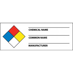 NMC WOL NFPA Chemical Write-On Warning Label, 500/Roll, 1.50" x 4.00"