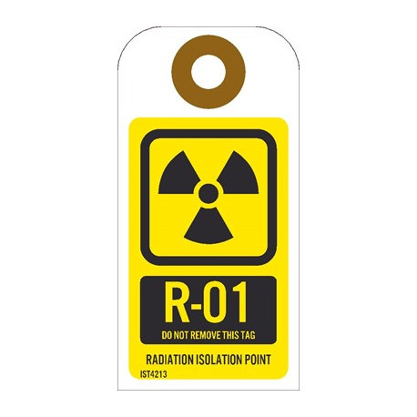 NMC IST Energy Isolation - Radiation Isolation Point Tag, Unrippable Vinyl, 10/Pk