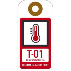 NMC IST Energy Isolation - Thermal Isolation Point Tag, Unrippable Vinyl, 10/Pk