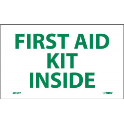 NMC M65PP First Aid Kit Inside Label, 3" x 5", Adhesive Backed Vinyl