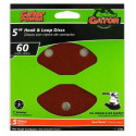 Gator Finishing products 378 Sanding Disc, Aluminum Oxide, Red Resin, 5-In., 5-Hole, 5-Pk.
