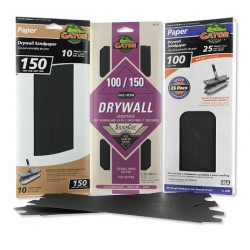 Ali Industries 4261 Drywall Sandpaper, Fine 150-Grit, 4-1/4 X 11-1/4 In., 25-Ct.