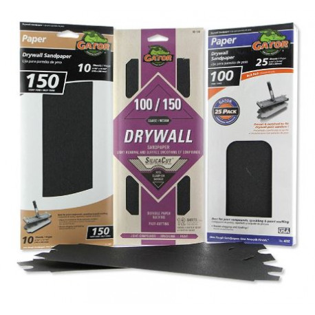Ali Industries 4261 Drywall Sandpaper, Fine 150-Grit, 4-1/4 X 11-1/4 In., 25-Ct.