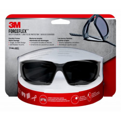 3M 92235H1-DC ForceFlex Eyewear with Impact-Resistant Lenses, Gray