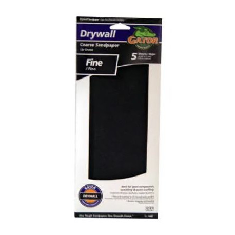 Ali Industries 4487 Drywall Paper, Fine 100 Grit, 4.25 X 11.25-In., 5-Pk.