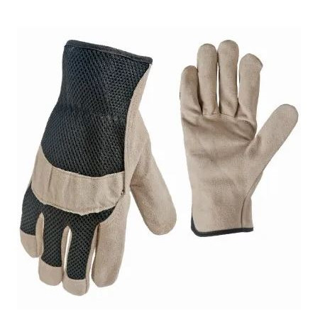 Big Time Products 9914 True Grip Suede Cowhide Leather Palm with Mesh Back Work Gloves
