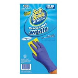 Big Time Products 11100-16 Soft Scrub Disposable Nitrile Gloves, Latex & Powder Free, Blue, One Size, 100-Ct.