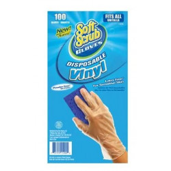 Big Time Products 11200-16 Soft Scrub Disposable Vinyl Gloves, Latex & Powder Free, One Size, 100-Ct.