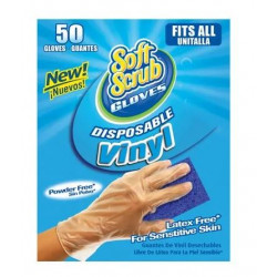 Big Time Products 11250-16 Soft Scrub Disposable Vinyl Gloves, Latex & Powder Free, One Size, 50-Ct.