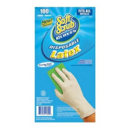 Big Time Products 11300-16 Soft Scrub Disposable Latex Gloves, Powder Free, One Size, 100-Ct.