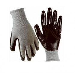 Big Time Products 910 True Grip Nitrile Coated Gloves, Black & Gray