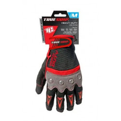 Big Time Products 9892-23 True Grip Heavy Duty Work Gloves, Touchscreen Compatible, Red, Gray & Black, Medium