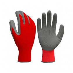 Big Time Products 2590 Grease Monkey Honeycomb Grip Work Gloves, Latex Palm, Red, Men's