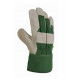 Big Time Products 30021-26 Green Thumb Leather-Palm Garden Gloves, Canvas Back, Green, Women's, Medium