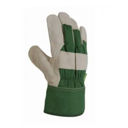 Big Time Products 30021-26 Green Thumb Leather-Palm Garden Gloves, Canvas Back, Green, Women's, Medium