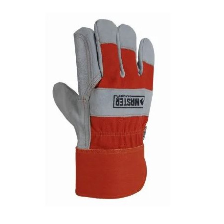 Big Time Products 40007-26 Master Rancher Double Leather Palm Work Gloves, Canvas Back, Men's, Medium