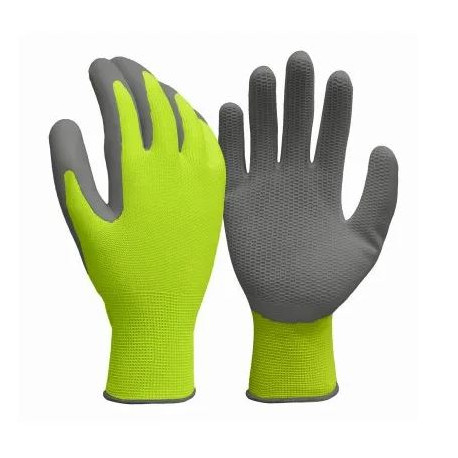 Big Time Products 9882 True Grip Latex Honeycomb Hi-Viz Work Gloves, Yellow, Men's