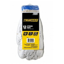 Big Time Products 91902-04 True Grip String Knit Work Gloves, Ambidextrous, Men's, Large, 12-Pk.