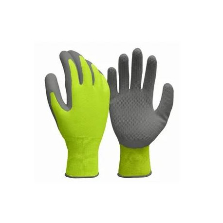Big Time Products 98821-26 True Grip Honeycomb Work Gloves, Hi-Viz Yellow Polyester, Men's, Medium