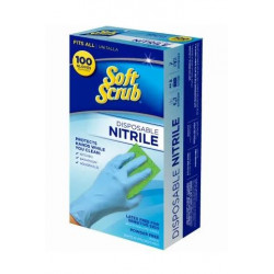 Big Time Products 12375-110 Soft Scrub Disposable Nitrile Gloves, One Size Fits Most, 100-Ct.