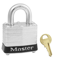 Master Lock 3 Laminated Steel Safety Padlock (40mm) w/ Colored Bumper