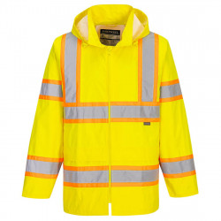 Portwest UH400 Hi-Vis Contrast Tape Rain Jacket, Yellow