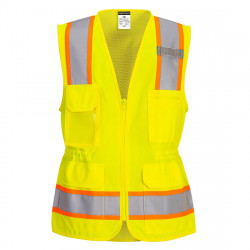 Portwest US392 Women's Hi-Vis Contrast Tape Vest, Yellow