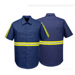 Portwest F124 Enhanced Visibility Industrial Work Shirt (Short Sleeve)