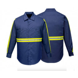 Portwest F125 Enhanced Visibility Industrial Work Shirt (Long Sleeve)