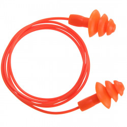 Portwest EP04 Reusable Corded TPR Ear Plugs (50 pairs), Orange