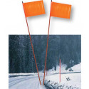Mutual Industries 14657-0-1 48" High Visibility Heavy Duty 3/8" Diameter Fiberglass Snow Pole with Flag