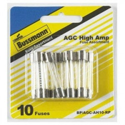 Cooper Bussmann BP/AGC Automotive Fuses, Glass Tube, 1/4 x 11/4 In., 5-Pk.