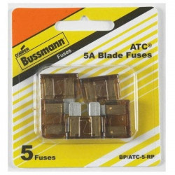 Cooper Bussmann BP/ATC-5-RP Auto Blade Fuse, Tan, 5-Amp, 5-Pk.