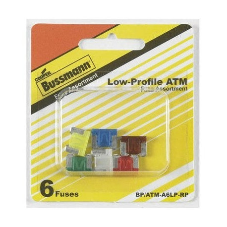 Cooper Bussmann BP/ATM-A6LP-RP Low-Profile Auto Fuse Assortment, 6-Pc.
