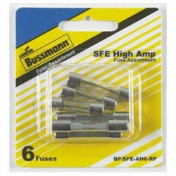 Cooper Bussmann BP/SFE-AH6-RP Automotive Fuse Assortment, High-Amp, 6-Pc.