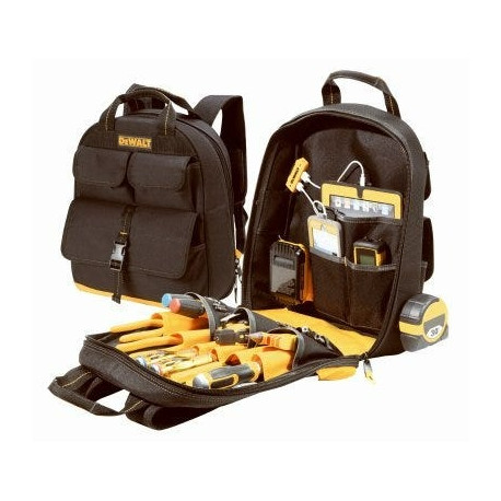 Custom Leathercraft DGC530 Tool Backpack, 23-Pockets, USB Charger